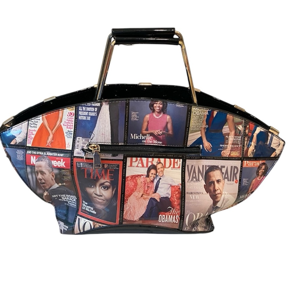 Michelle Obama Barack Obama Glossy Magazine Cover Satchel Purse Bag President